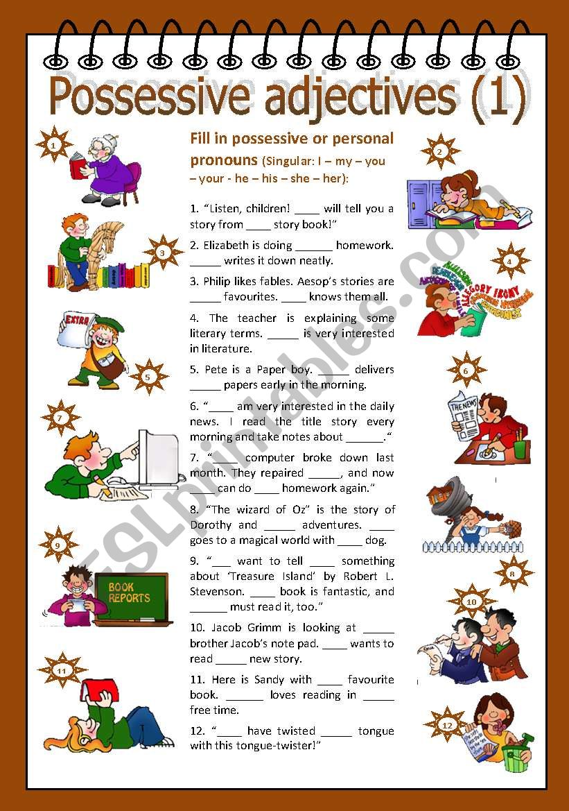 Possessive adjectives 1 worksheet