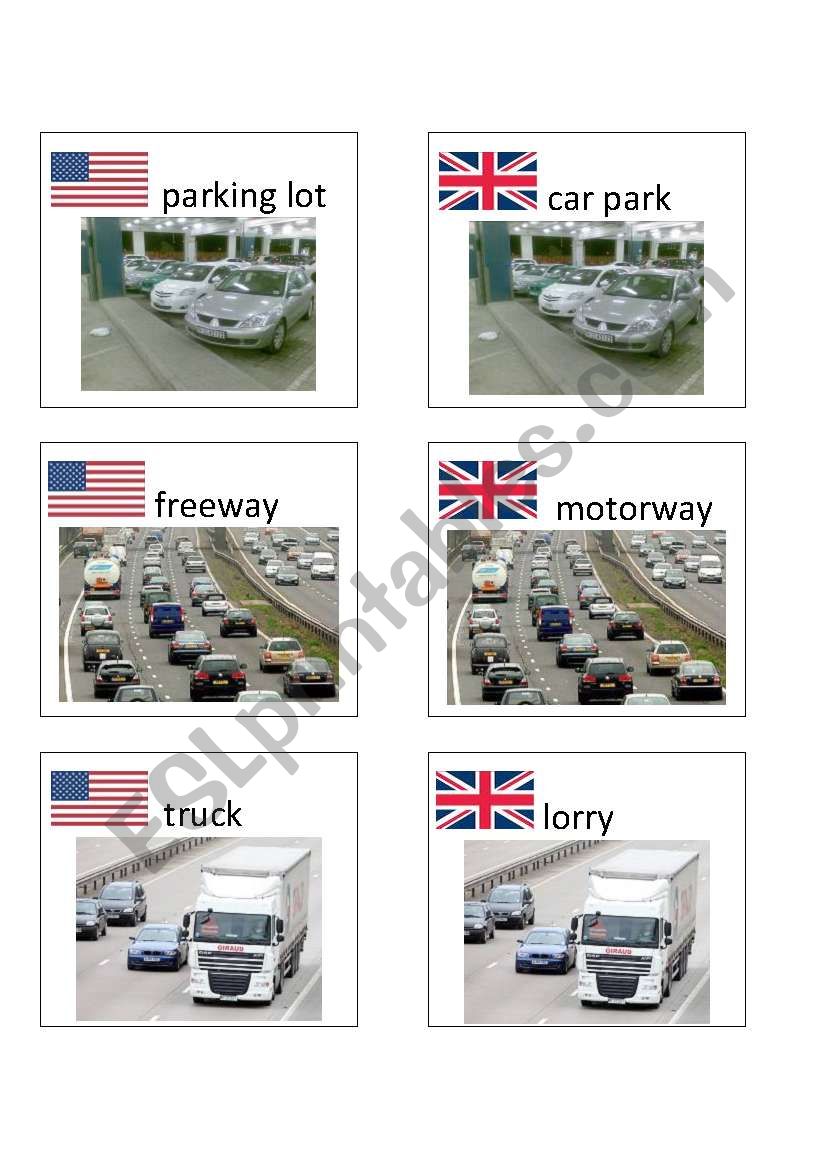 American / British English flashcards 4