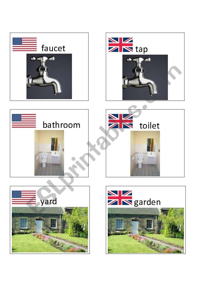 American / British English flashcards 5