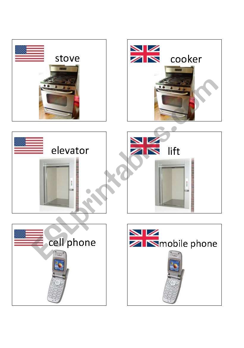 American / British English flashcards 6