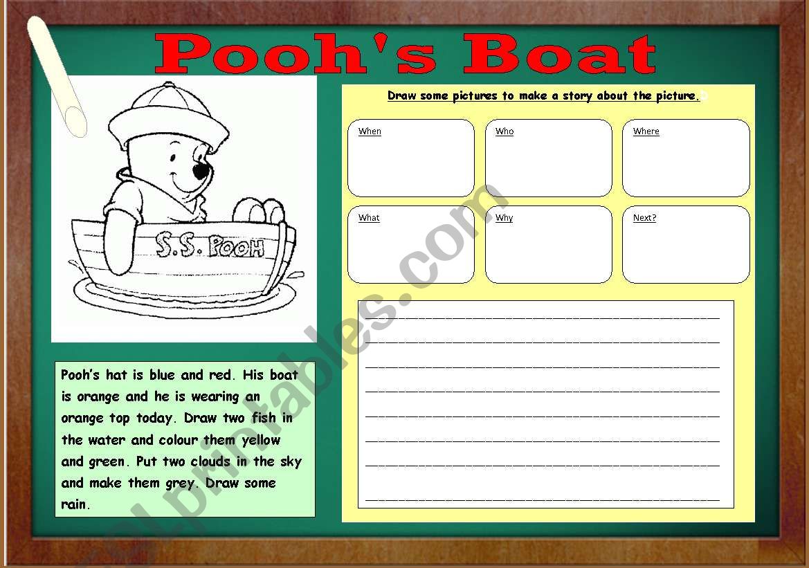 PoohÂ´s Boat worksheet