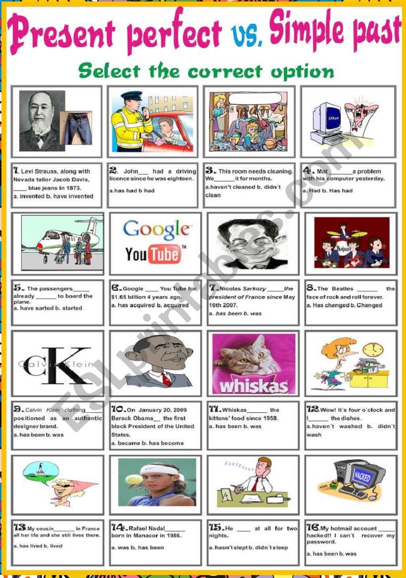 Present perfect versus Simple past quiz