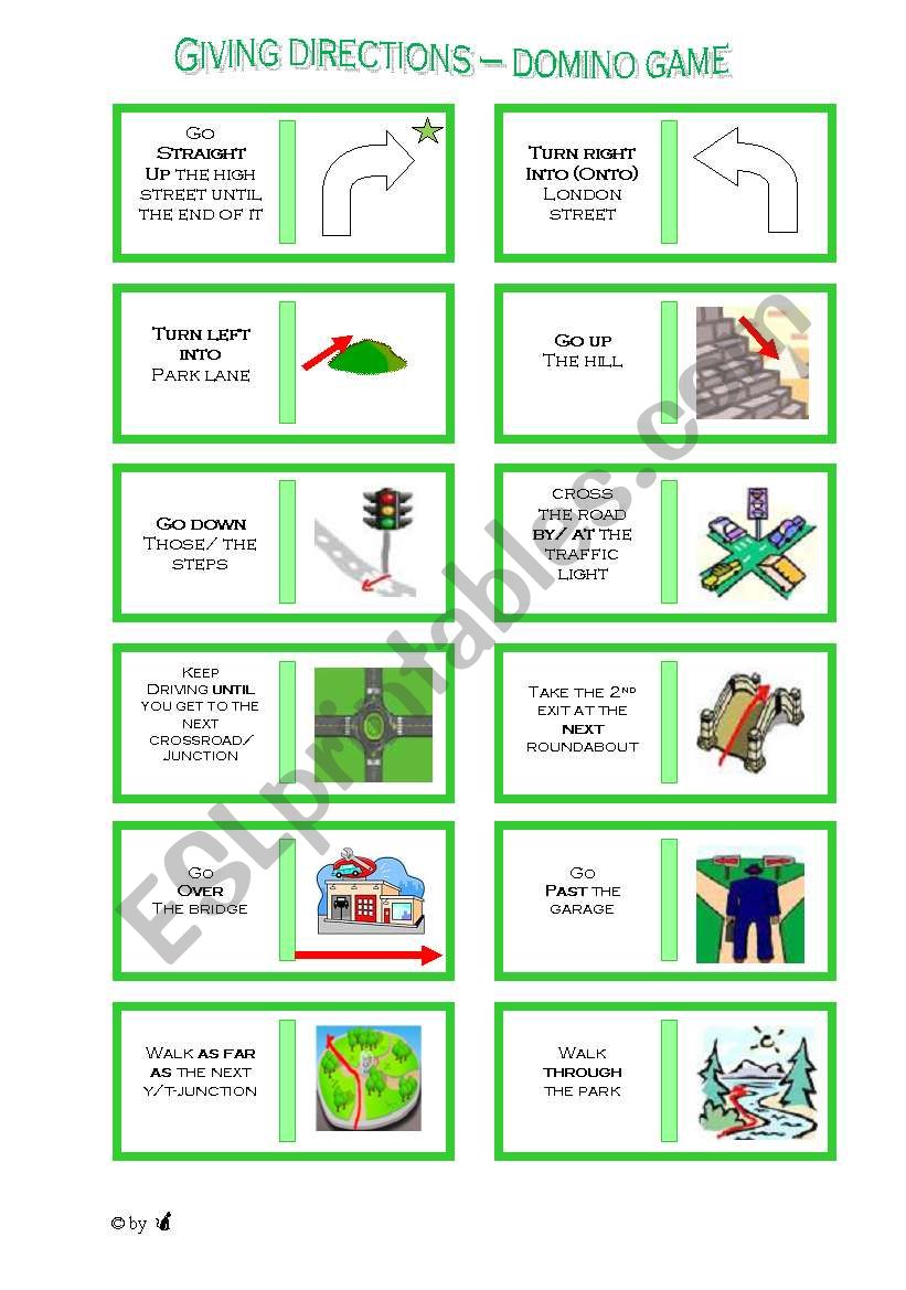 Giving directions - Domino game