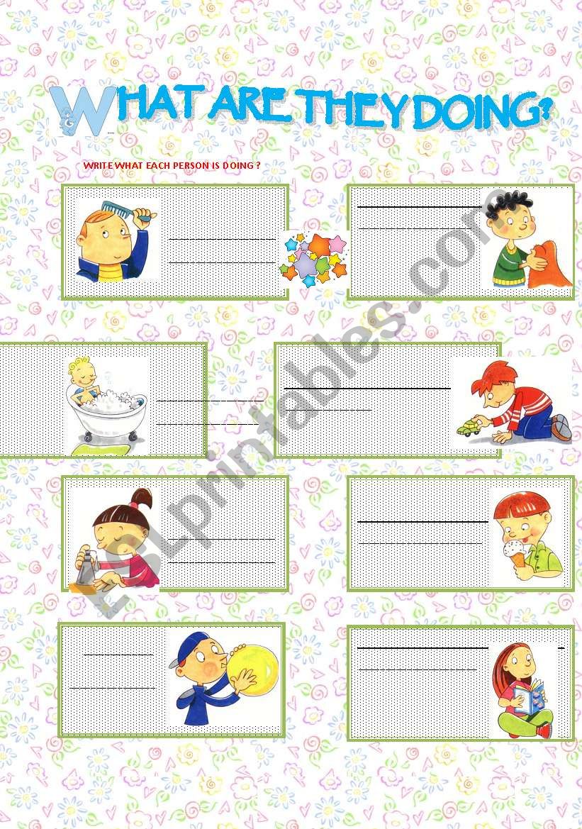 present continuous writing worksheet
