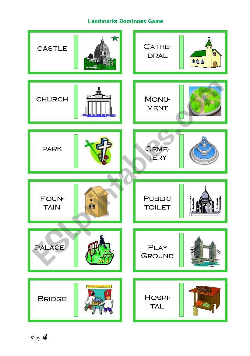 Landmarks Domino worksheet