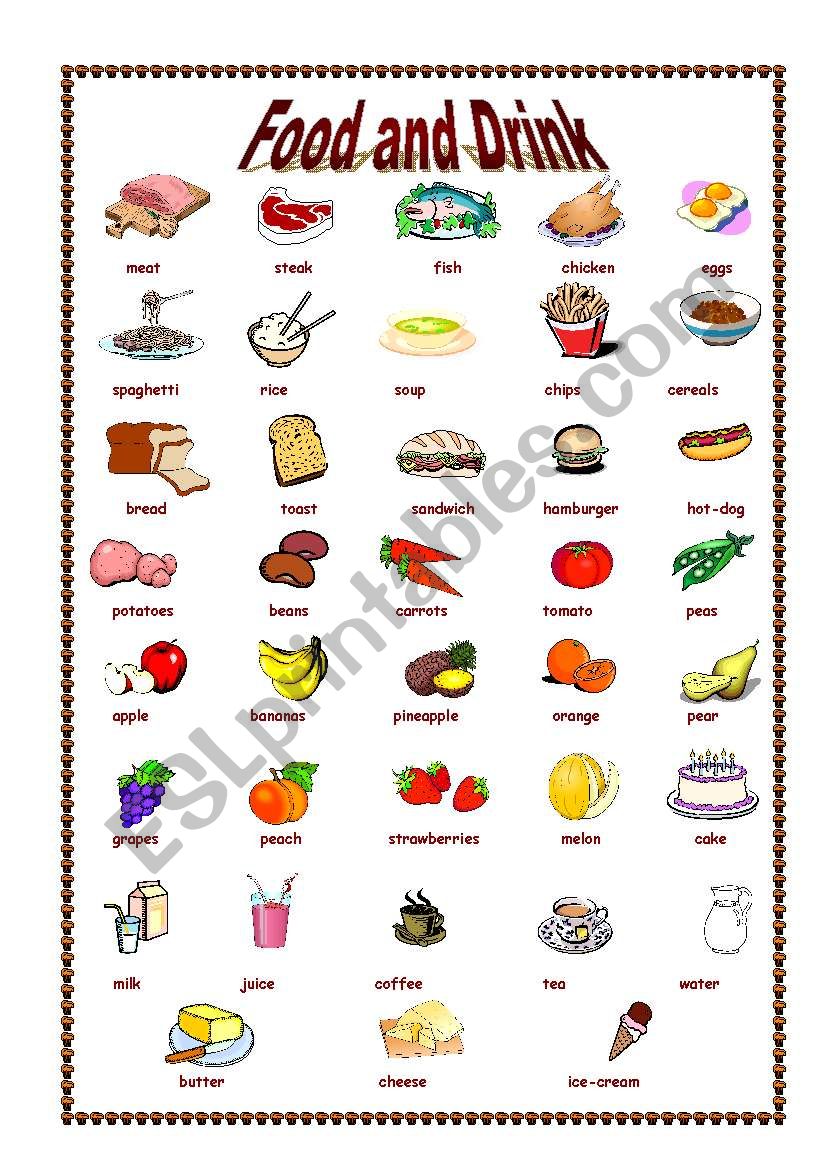 Food and Drink worksheet