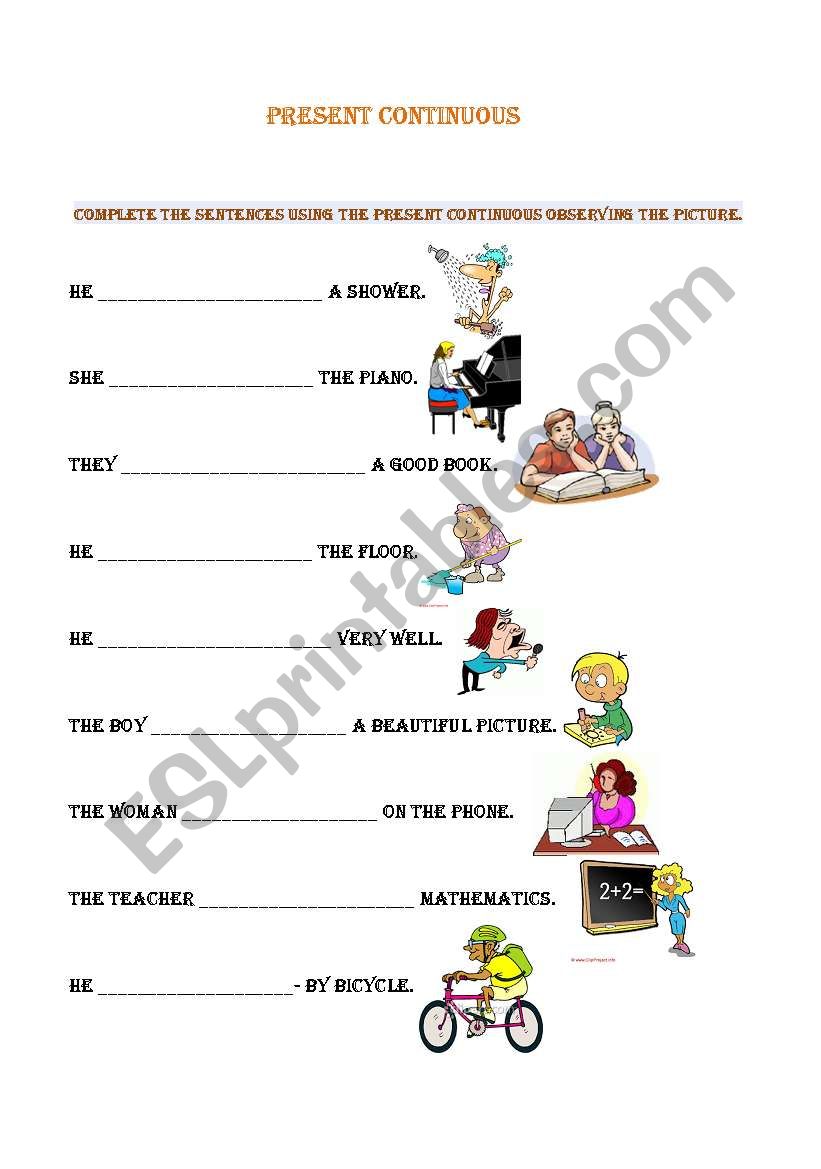 Present Continuous worksheet