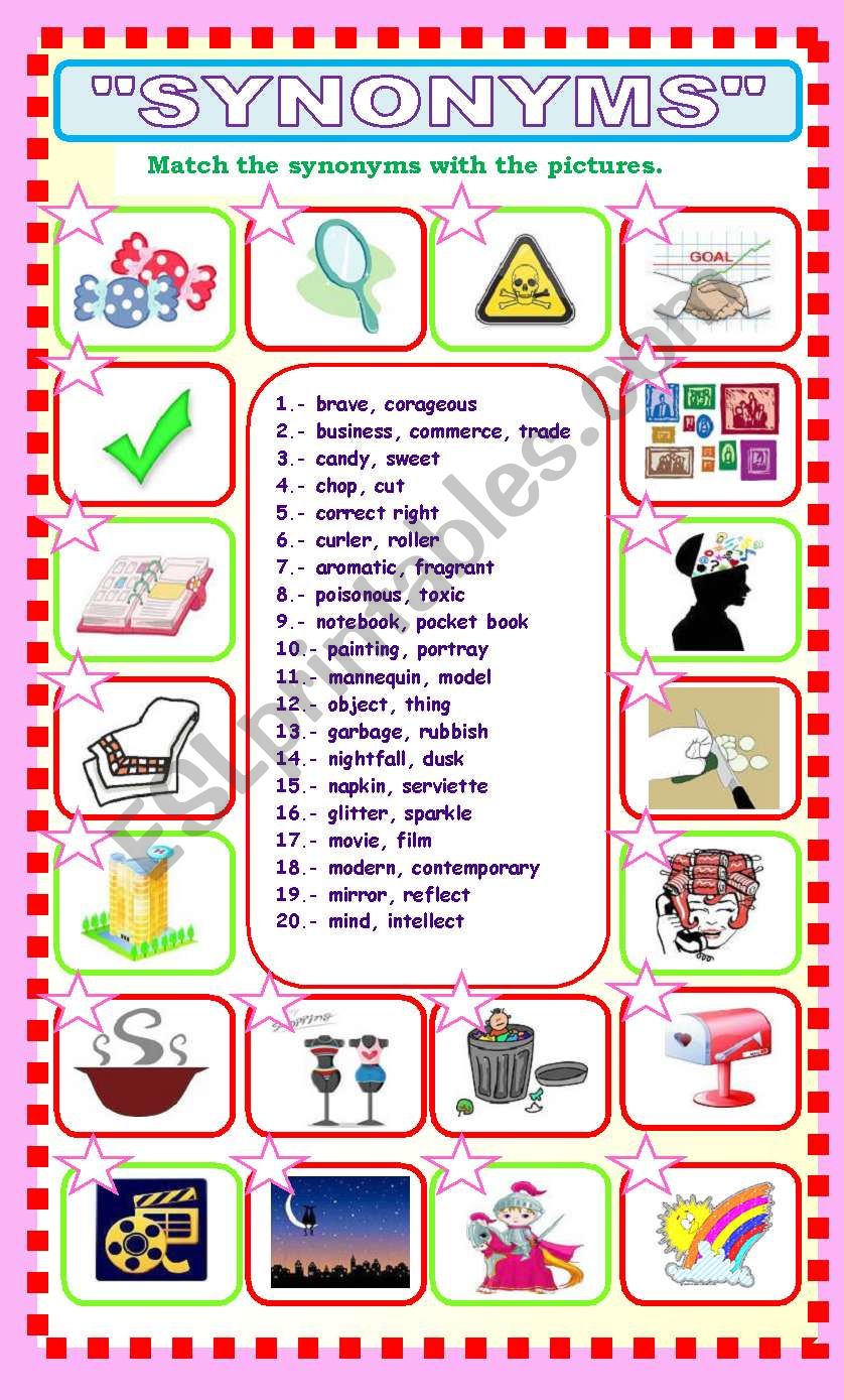 Synonyms! worksheet