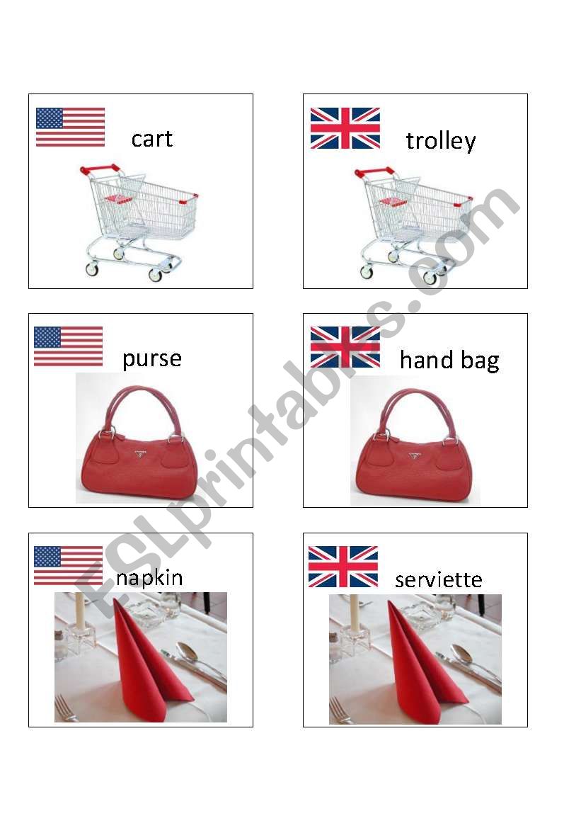 American / British English flashcards 7