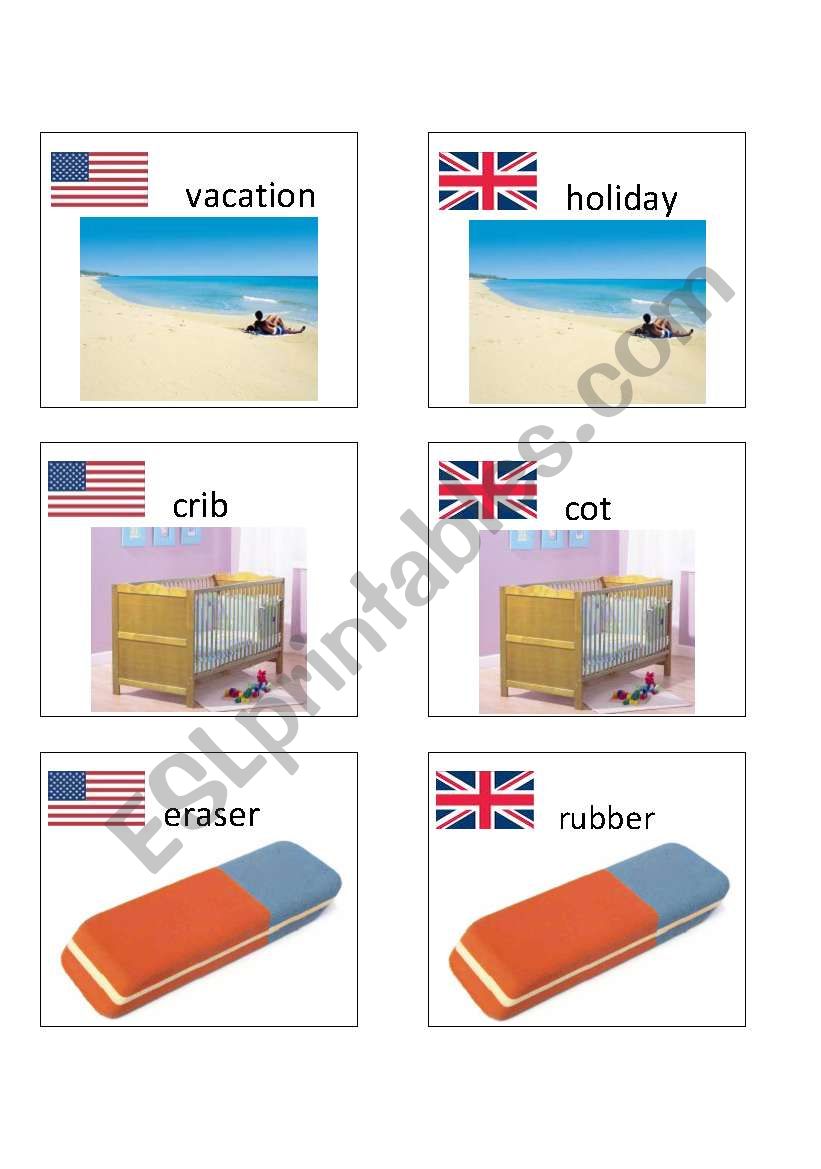 American / British English flashcards 8