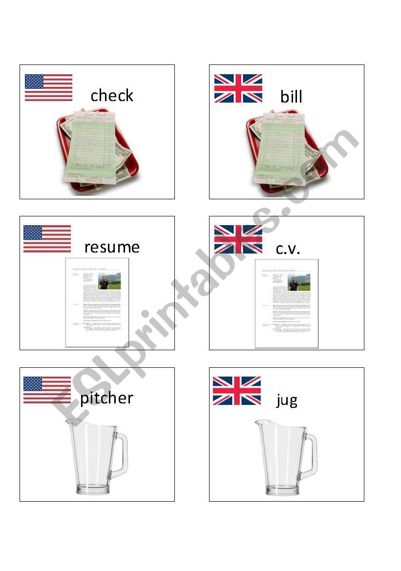American / British English flashcards 9