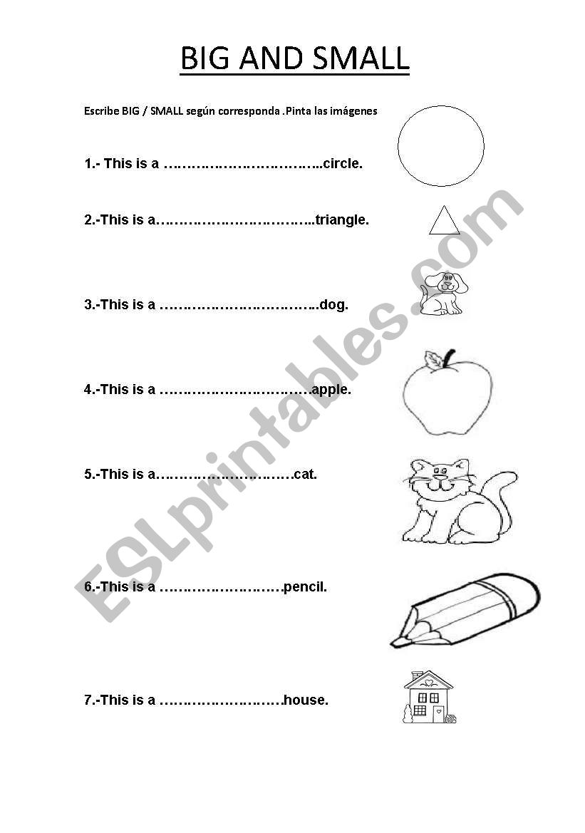 big/small - ESL worksheet by HadaAzul