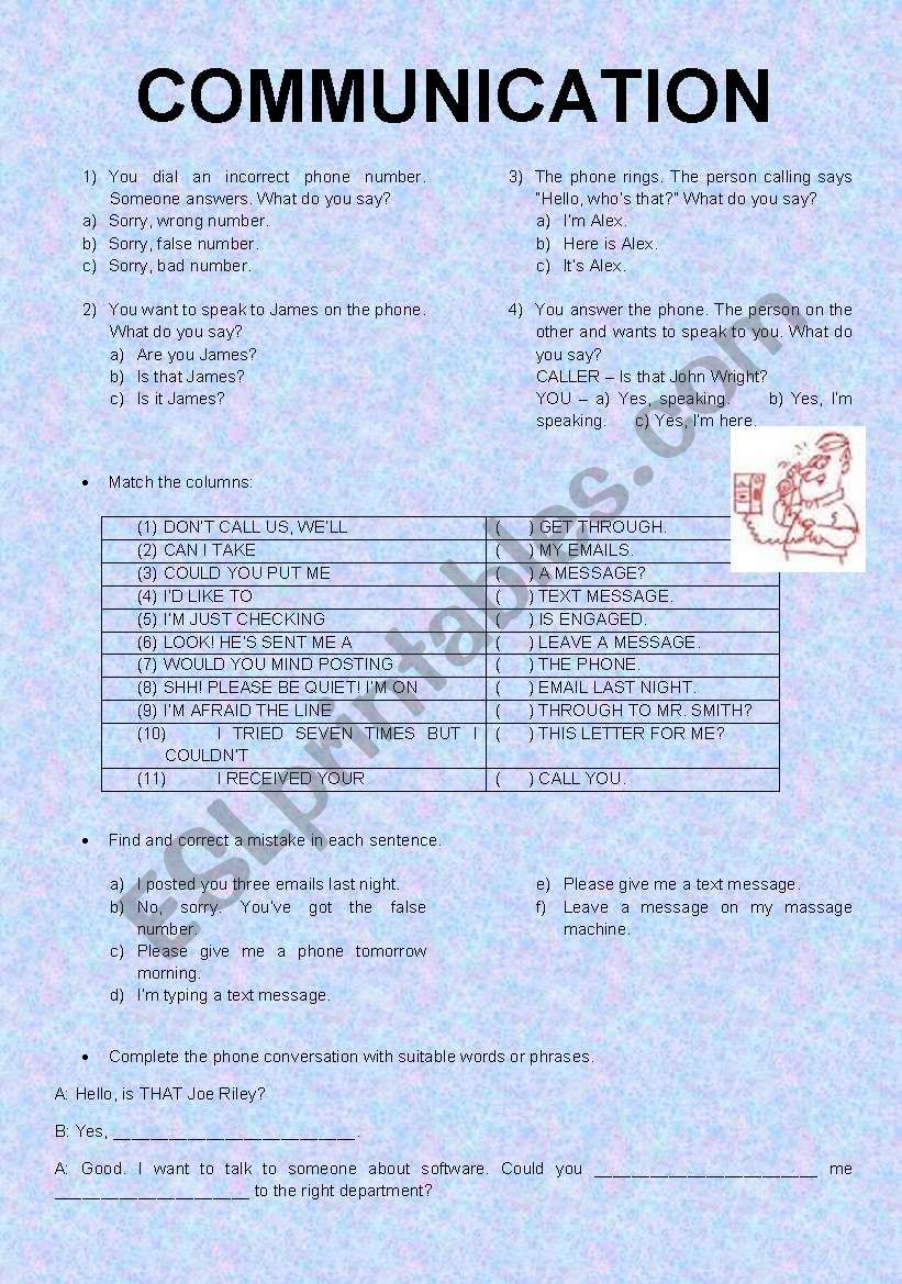 communication assignments for students