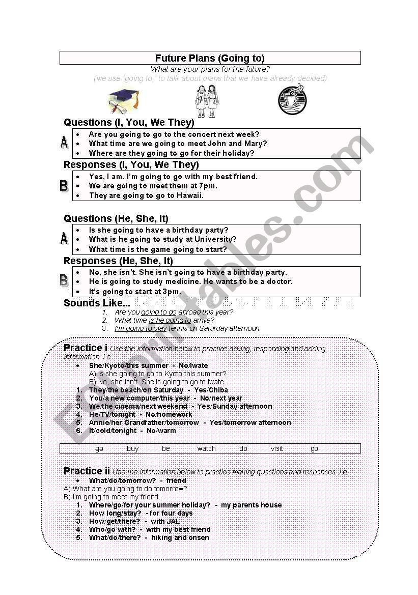 Future Plans (Going to) worksheet