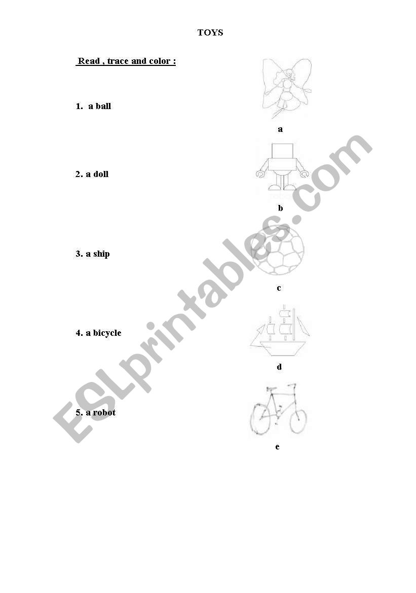 TOYS worksheet