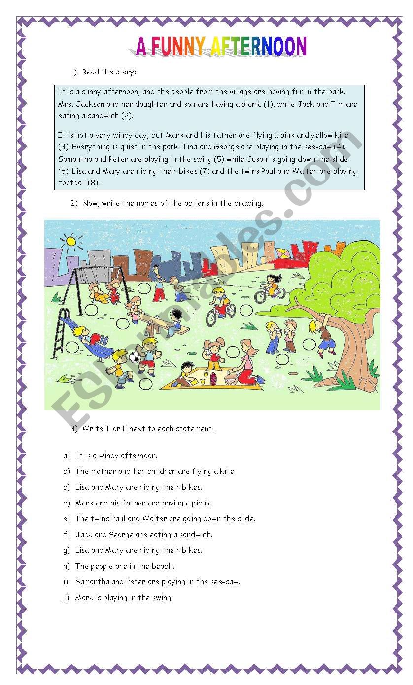 A funny afternoon worksheet