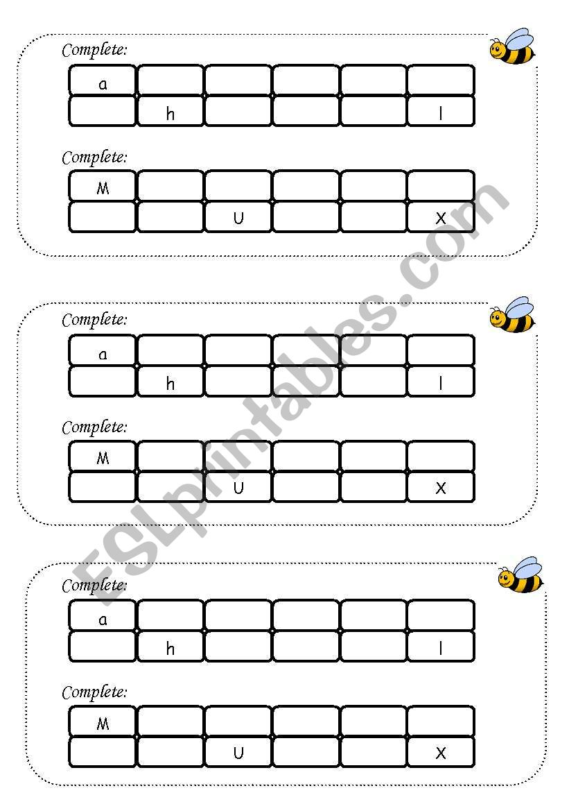 alphabet worksheet