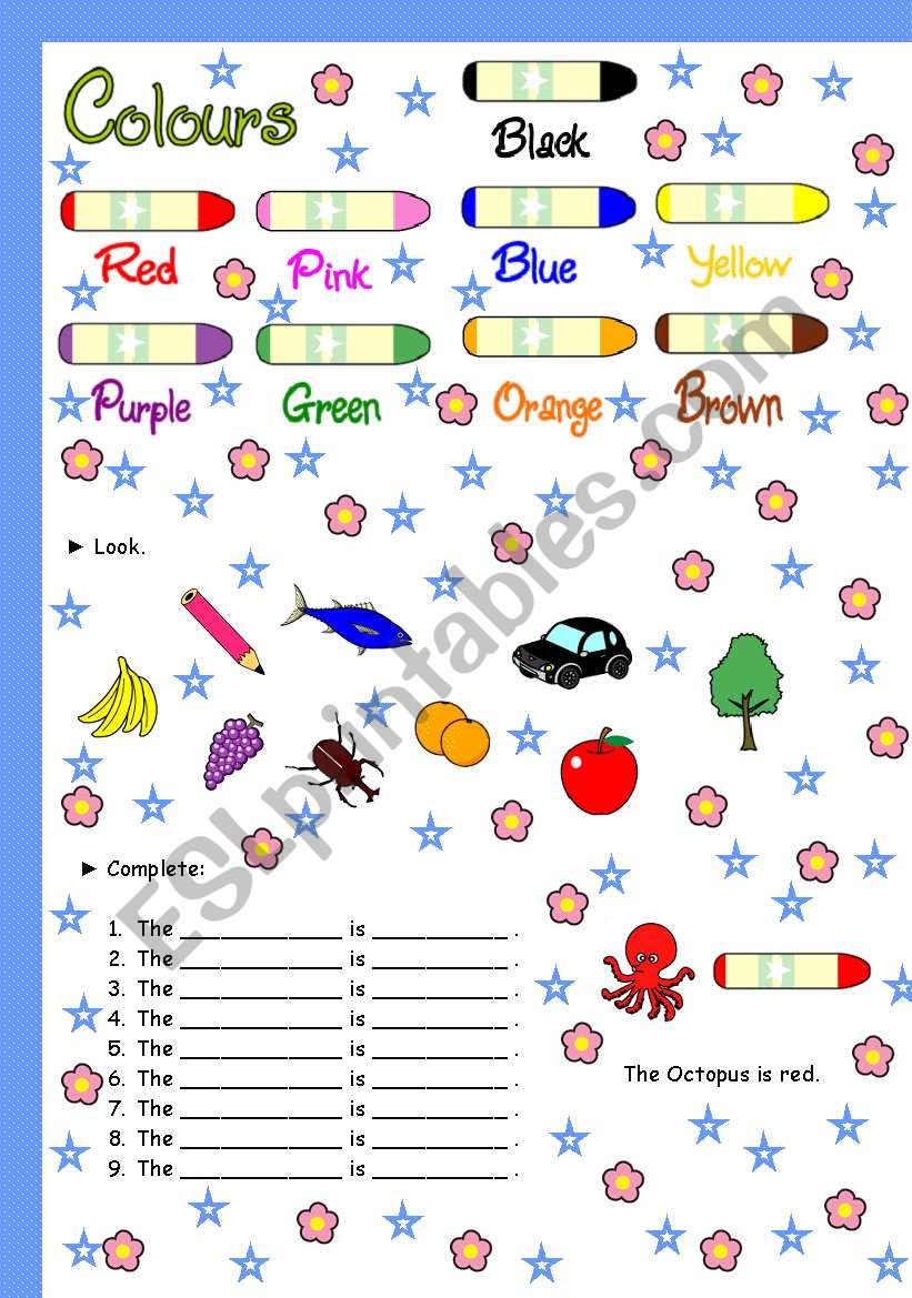 COLOURS worksheet