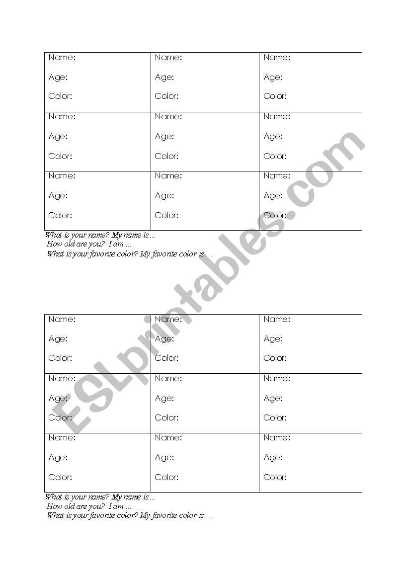 Icebreaking Bingo worksheet