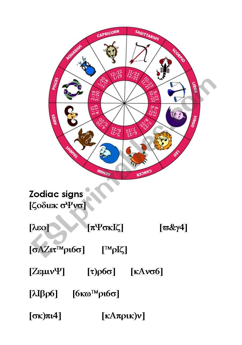 create a horoscope worksheet