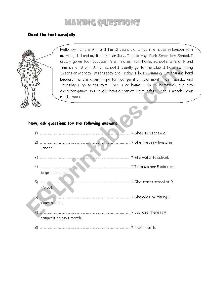 making questions worksheet