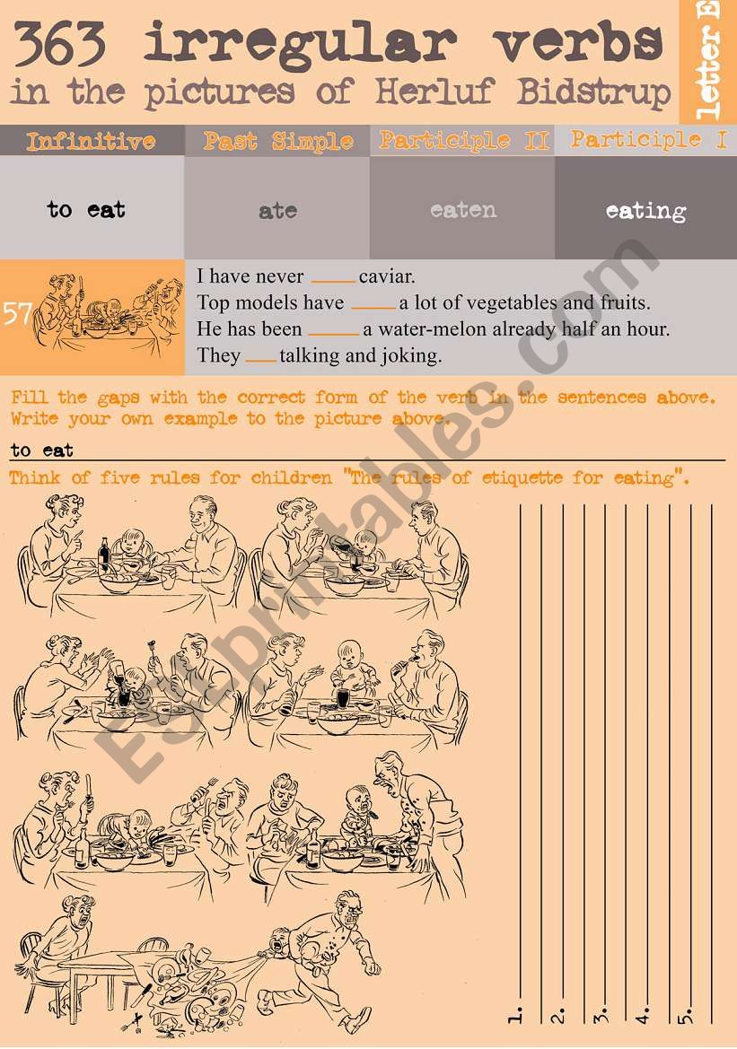 363 Irregular verbs in the pictures of Herluf Bidstrup´