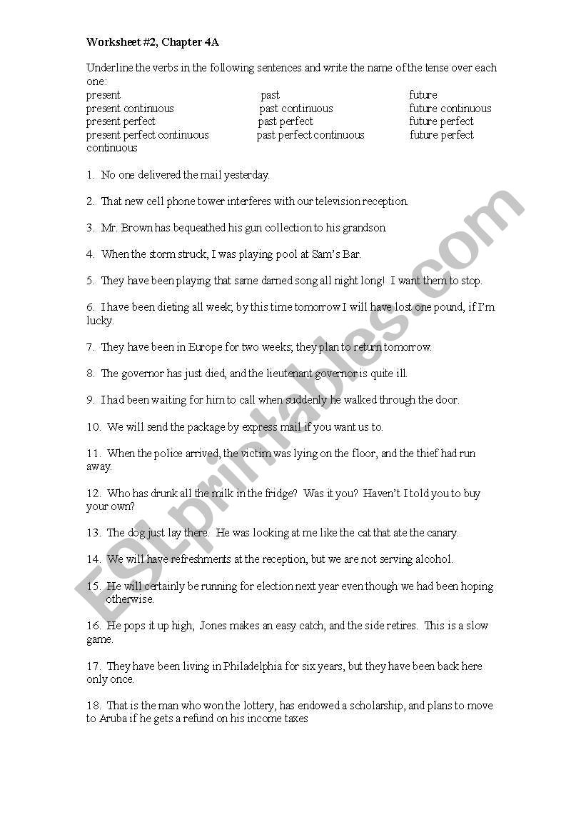 presen continuous worksheet