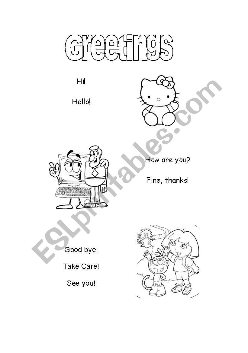 Basic Greeting to Paint! worksheet