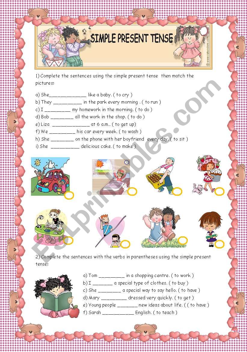 SIMPLE PRESENT TENSE worksheet