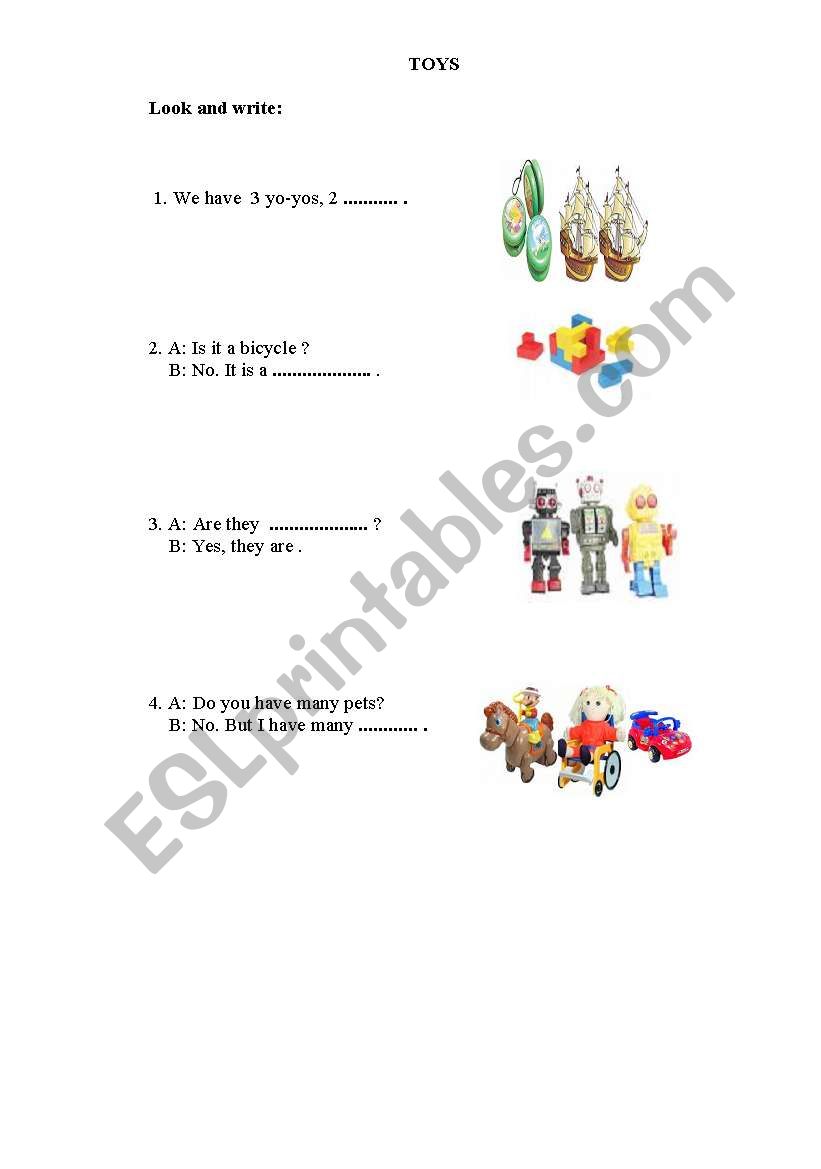 MY TOYS worksheet