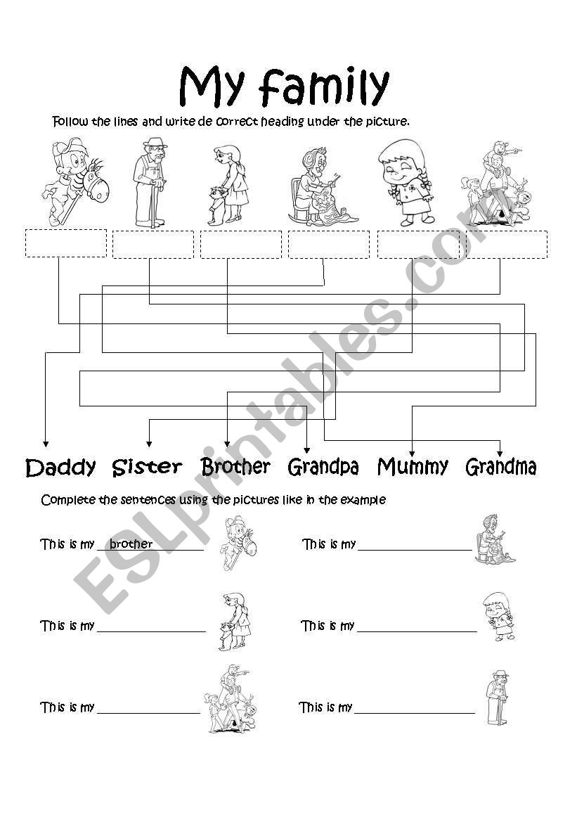 My family worksheet