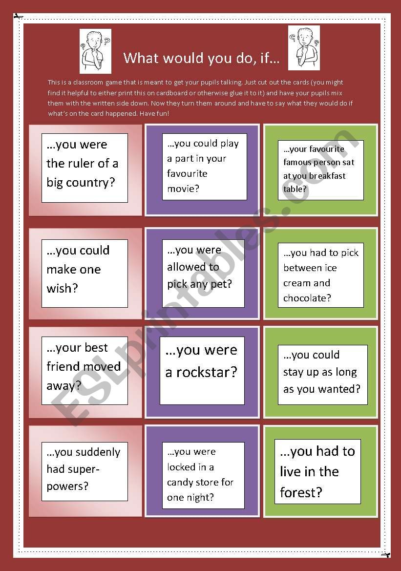 What would you do, if...? worksheet