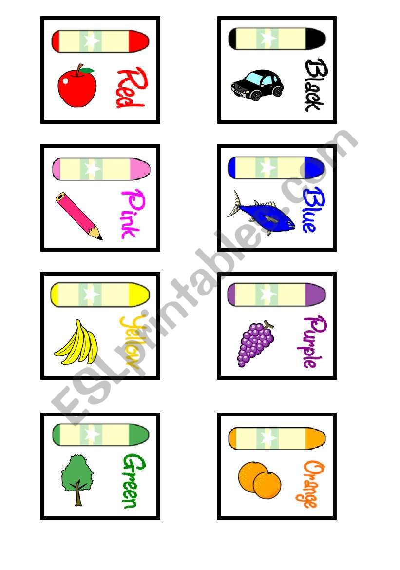 colour cards worksheet