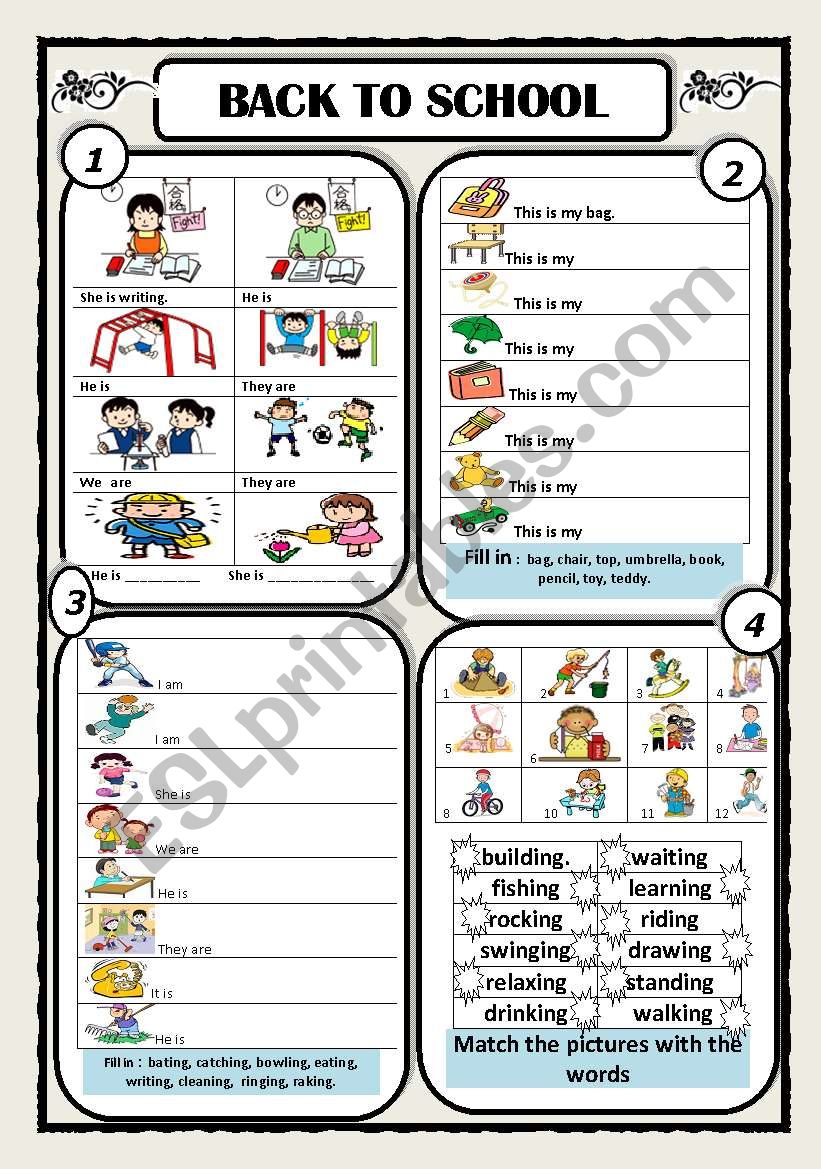 BACK TO SCHOOL 6of 6 worksheet