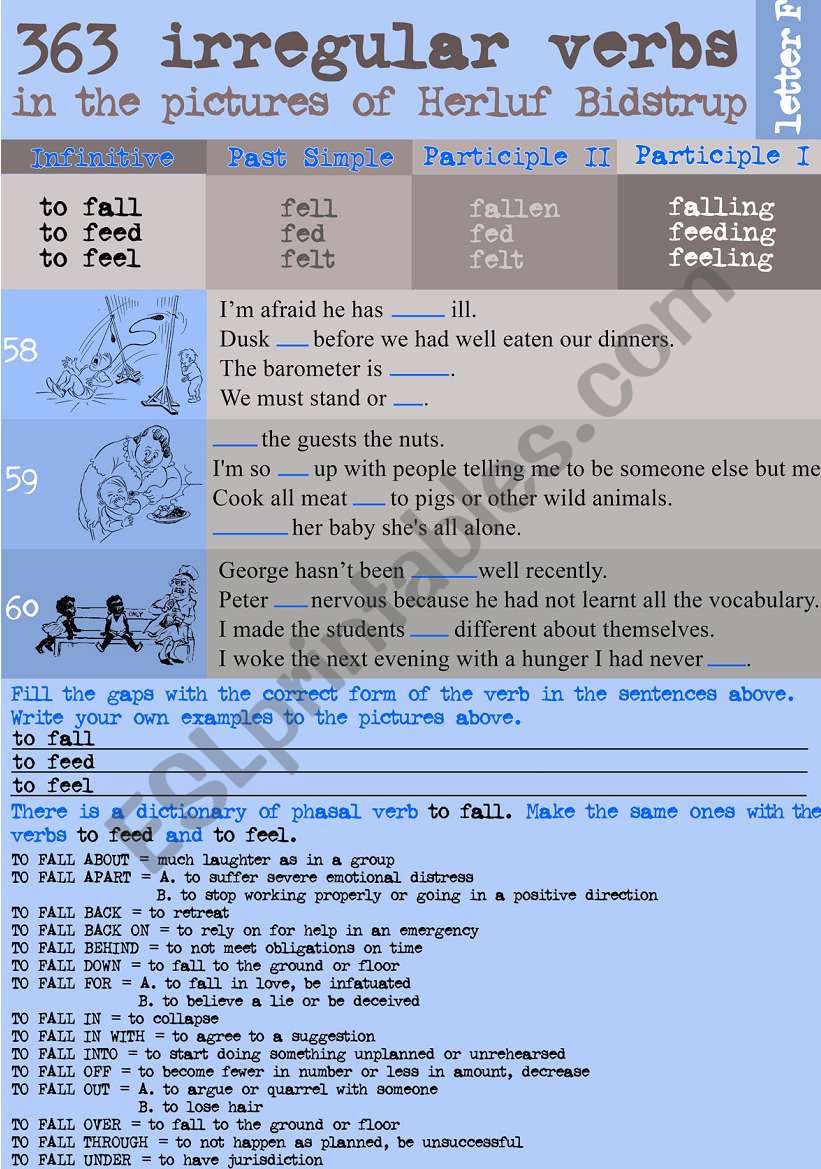 363 Irregular verbs in the pictures of Herluf Bidstrup