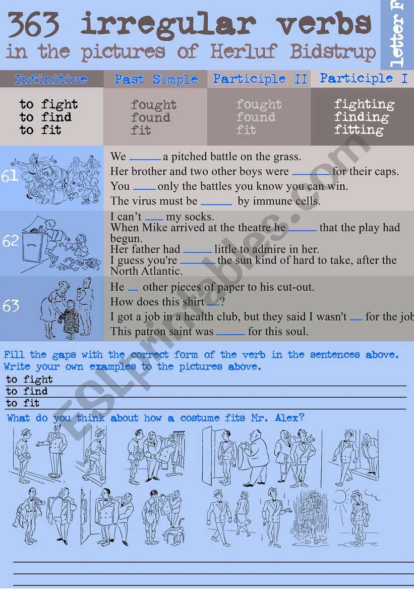 363 Irregular verbs in the pictures of Herluf Bidstrup