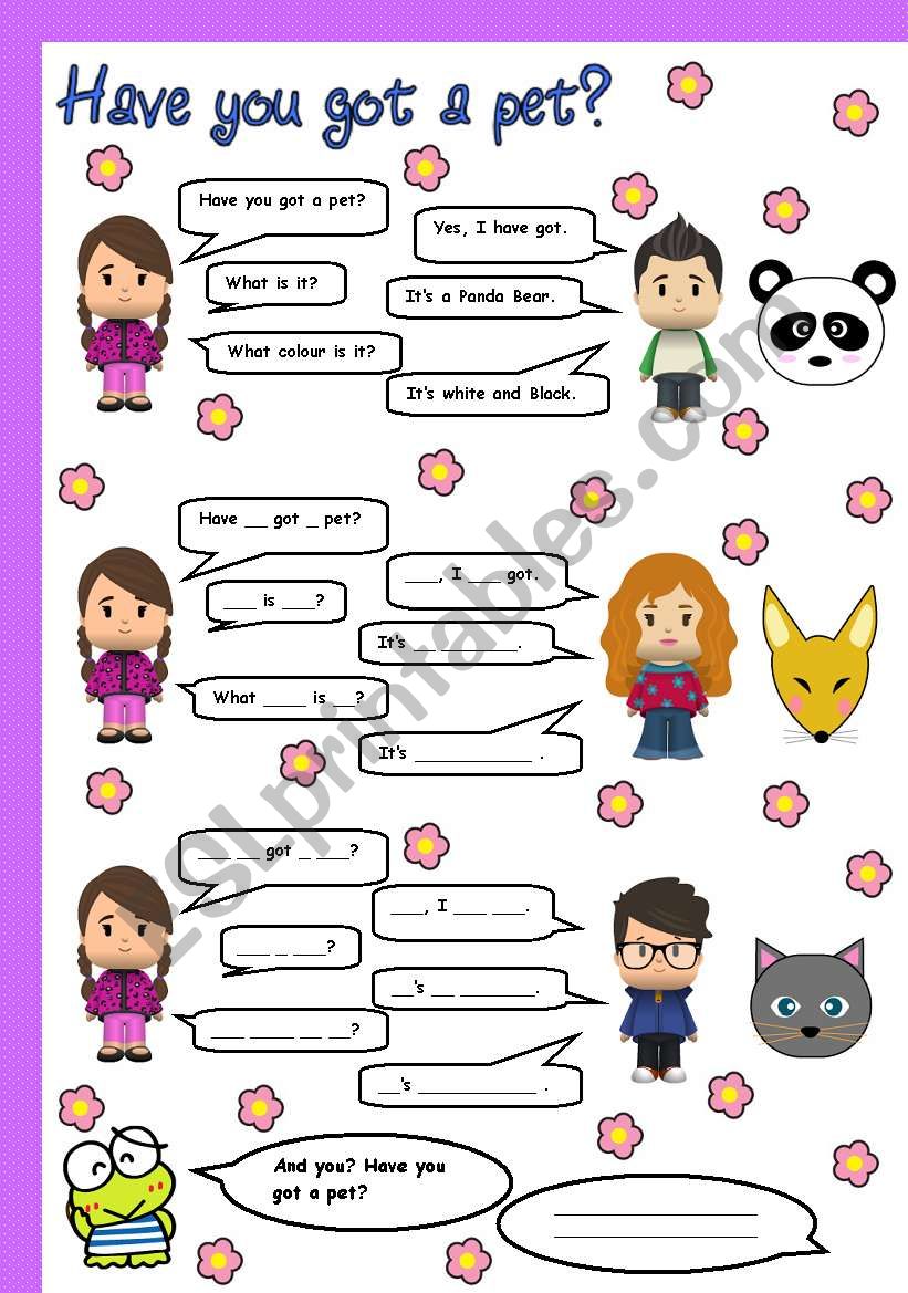 have you got a pet? worksheet