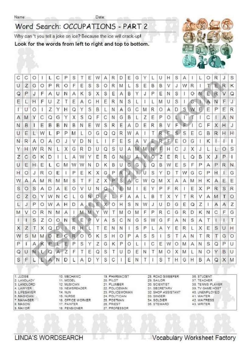 WORDSEARCH: OCCUPATIONS PART 2