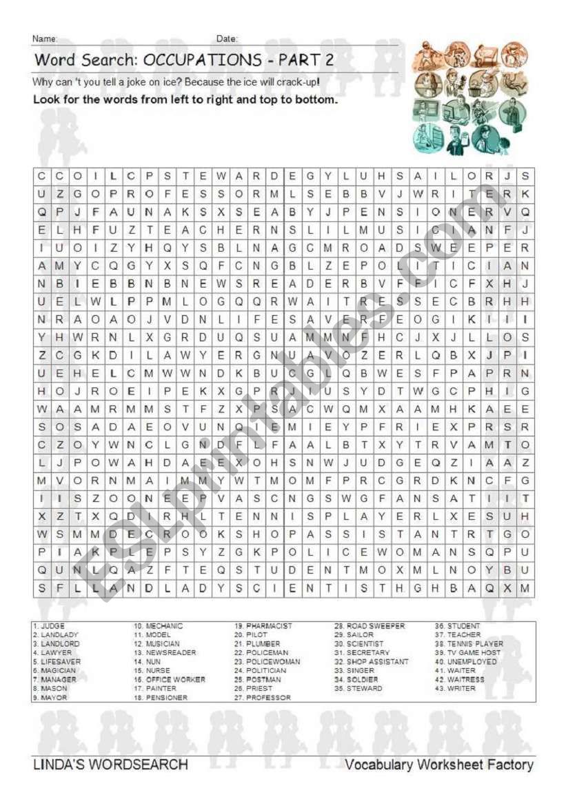 WORDSEARCH: OCCUPATIONS PART 2