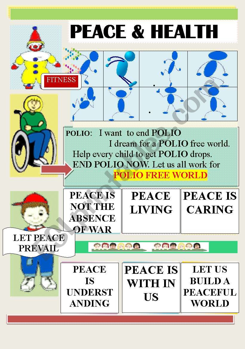 PEACE & HEALTH worksheet