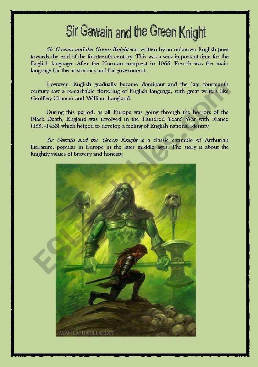 Sir Gawain and the Green Knight (reading comprehension)