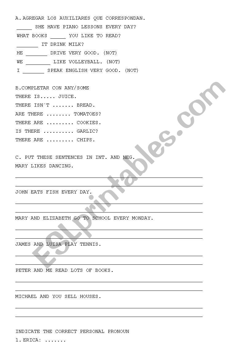 Exercises Simple Present  worksheet