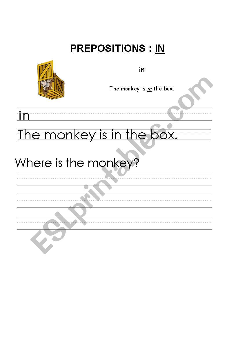 Prepositions worksheet