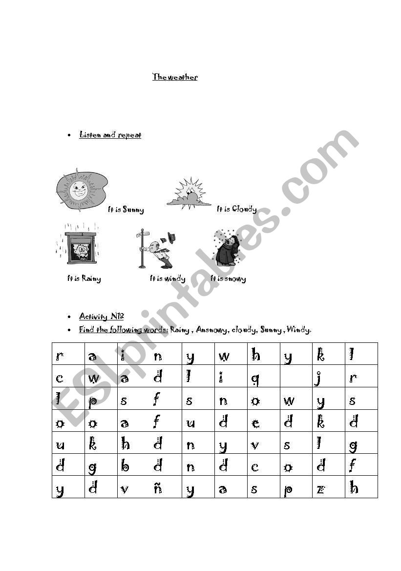 The weather worksheet