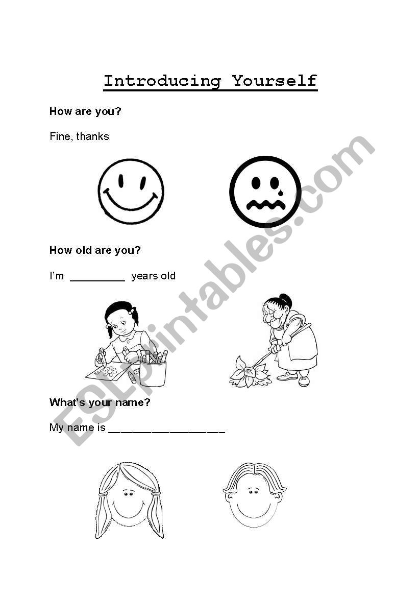 Introducing Yourself worksheet