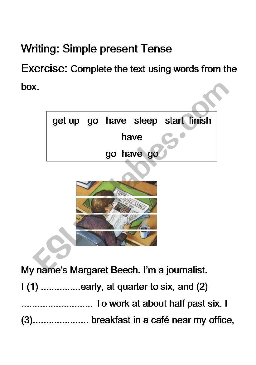 Present simple tense worksheet