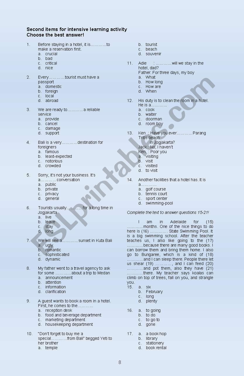 thesecond test for ninth grade