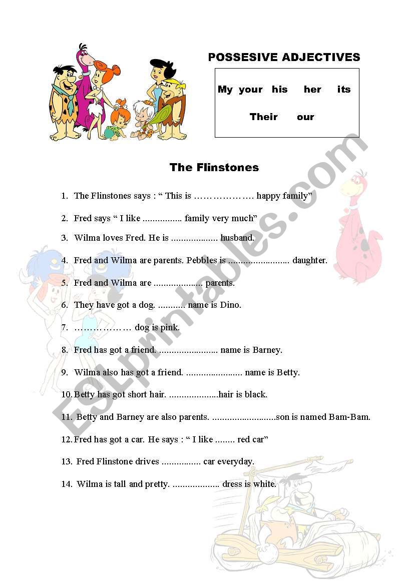 POSSESIVE ADJECTIVES worksheet