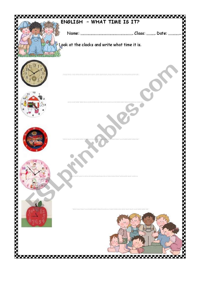 What time is it? worksheet