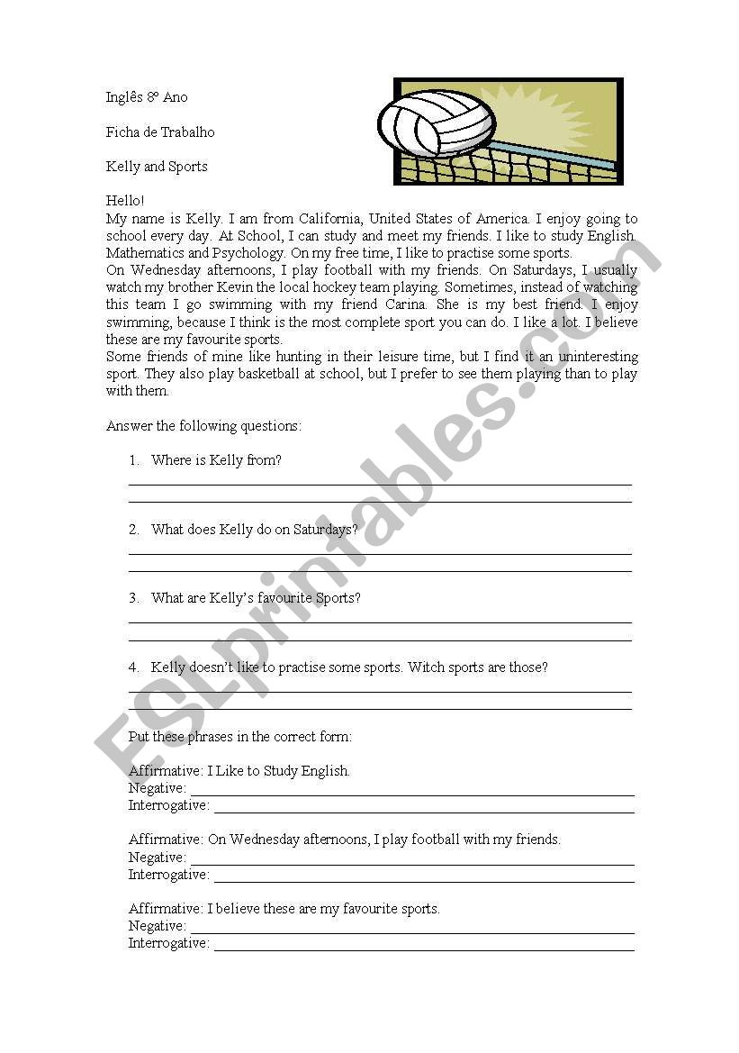 Sports worksheet